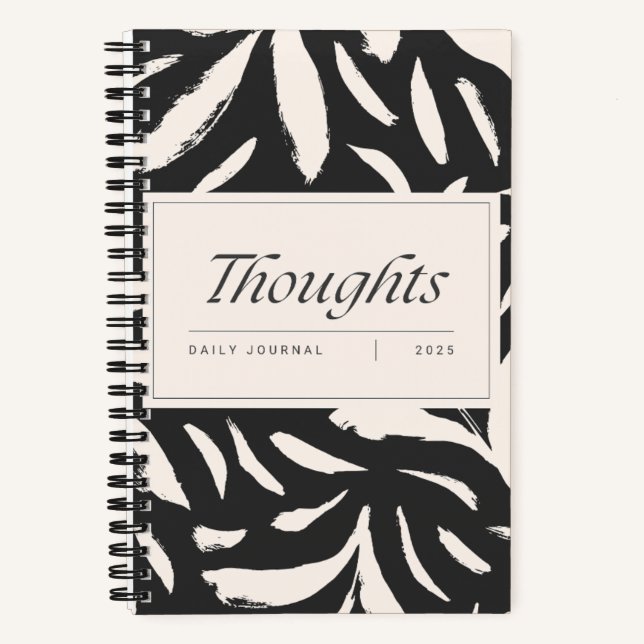 Diario espiral negro y beige (Anverso)