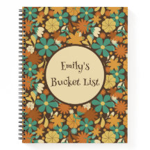 Diario Espiral Personalizado Retro Flower Power