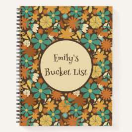 Diario Espiral Personalizado Retro Flower Power
