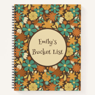 Diario Espiral Personalizado Retro Flower Power