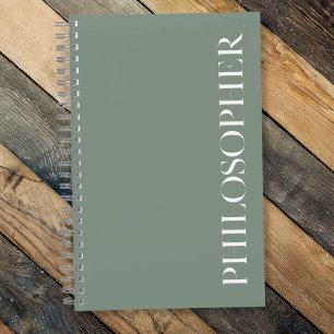 Diario "Filósofo" En Sage Green