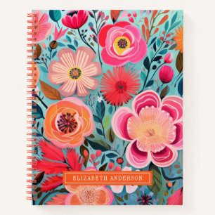 Diario floral con puntos botánicos bonitos
