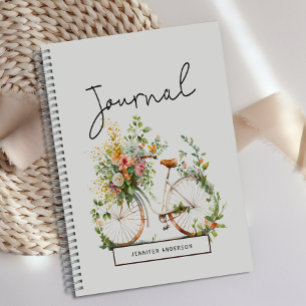 Diario floral de bicicleta de Boho personalizado