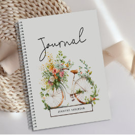 Diario floral de bicicleta de Boho personalizado