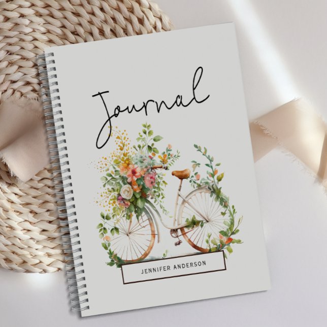 Diario floral de bicicleta de Boho personalizado (Subido por el creador)