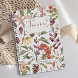 Diario Floral Personalizado Rosa Amarillo Verde