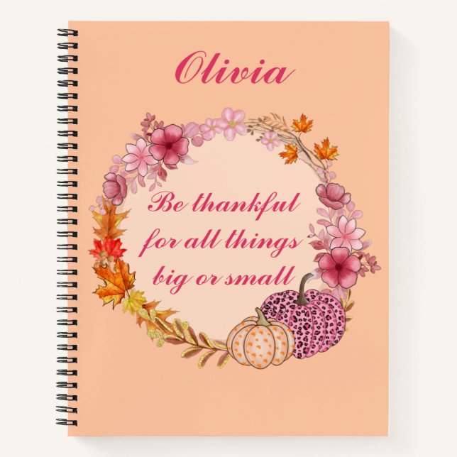 Diario Gratitude De Cita De Otoño (Anverso)