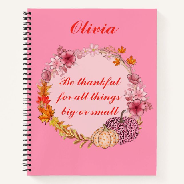 Diario Gratitude De Cita De Otoño (Anverso)