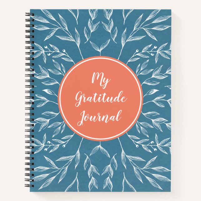 Diario Gratitude de Coral and Blue Personalizado G (Anverso)