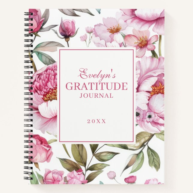 Diario Gratitude de Pink Florals (Anverso)