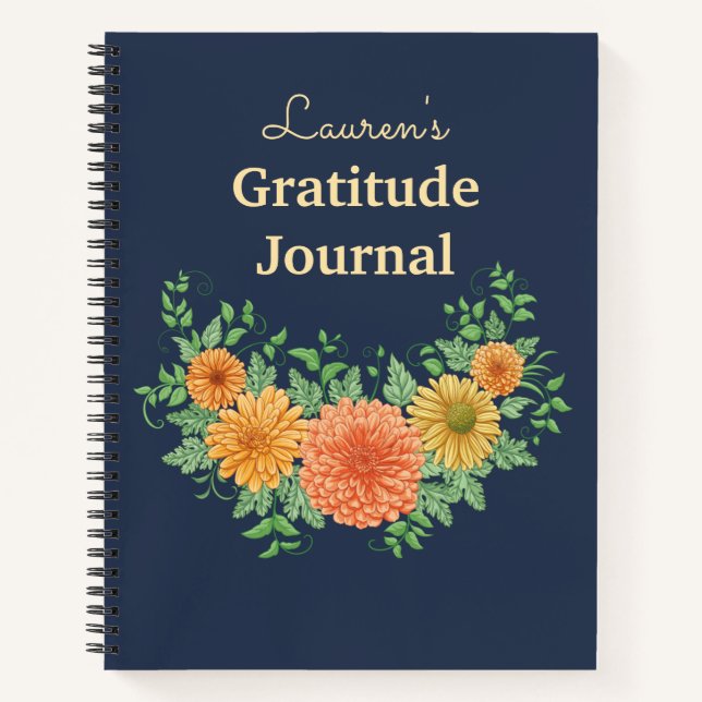 Diario Gratitude Flowers de verano de bonito (Anverso)