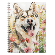 Diario Husky - Cuaderno de perros de color acuátic