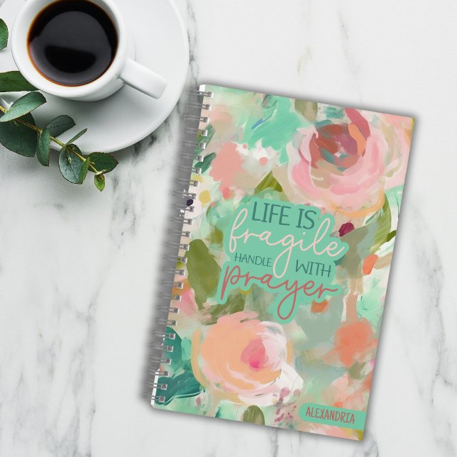 Diario inspirador de oraciones florales rosadas (Subido por el creador)