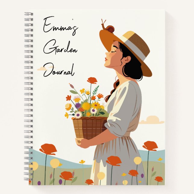 Diario Jardín de texto de personalizado (Anverso)