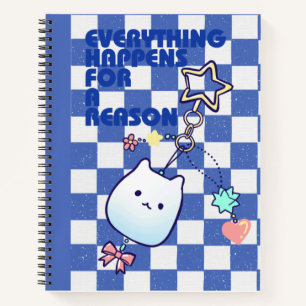 Diario Kawaii Estética Azul Bonito, Motivacional