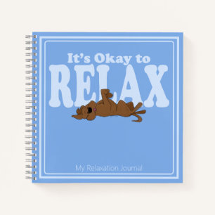 Diario Mindful Personalizado Cuadrado Azul Perrito