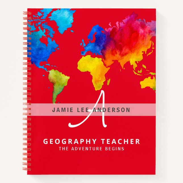 Diario Monograma de Mapa Mundial GEOGRAFÍA PROFESO (Anverso)
