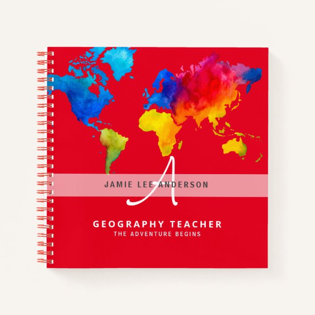 Diario Monograma de Mapa Mundial GEOGRAFÍA PROFESO (Anverso)