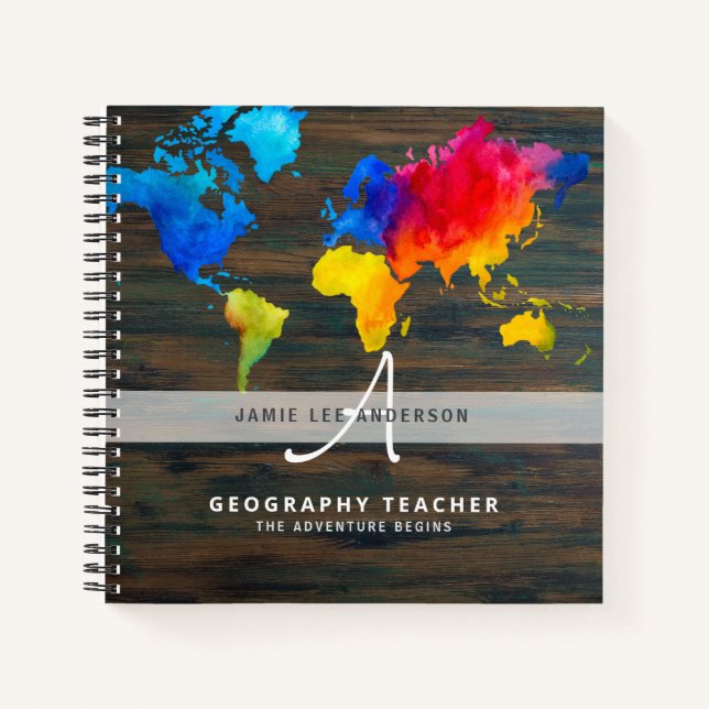 Diario Monograma de Mapa Mundial GEOGRAFÍA PROFESO (Anverso)