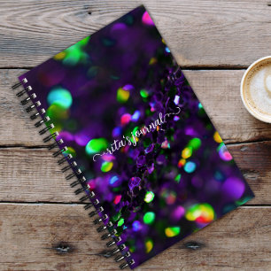 Diario morado oscuro de chispas