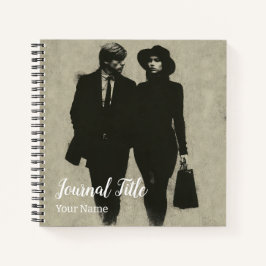 Diario Noir Duo — Nombre y Título Personalizados