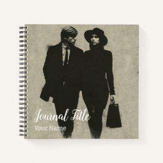 Diario Noir Duo — Nombre y Título Personalizados