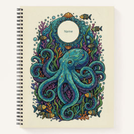 Diario Nooracle del Pulpo Mosaico Azul Submarino