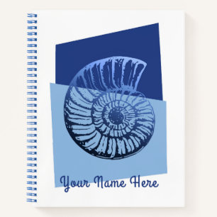 Diario Ocean Blue en espiral moderna de mediados d