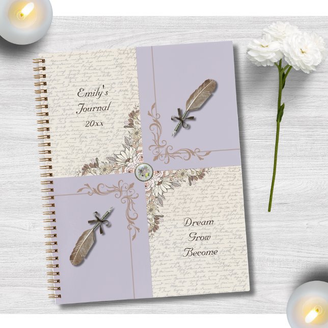Diario Personal Lavanda Pálido Sofisticado (A sophisticated and unique birthday gift for any woman who loves journaling, or elegant stationery)