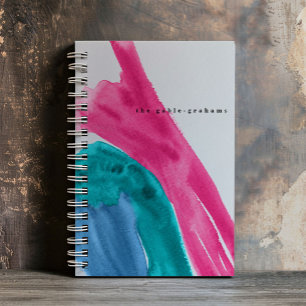 Diario Personalizado Acuarela Rosa Fucsia