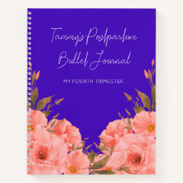 Diario personalizado azul floral para nuevas mamás