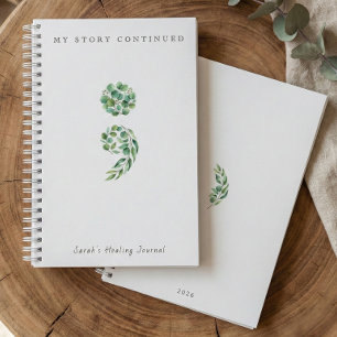 Diario Personalizado Boho Verde Salvia Punto y Com