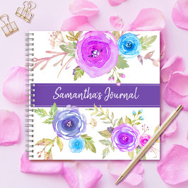 Diario personalizado con escritura a mano de acuar