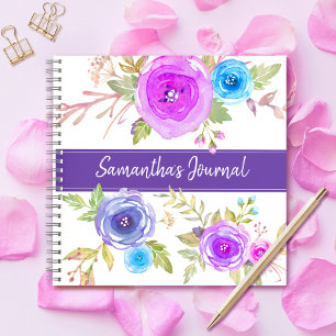 Diario personalizado con escritura a mano de acuar