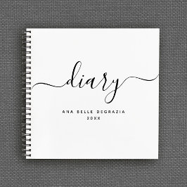 Diario personalizado con letra de mano moderna Su 