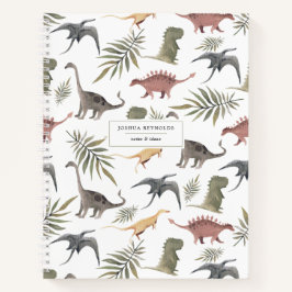 Diario Personalizado con Patrón de Dinosaurio Aleg