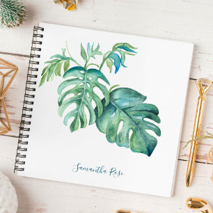 Diario personalizado de color de agua Monstera Gre