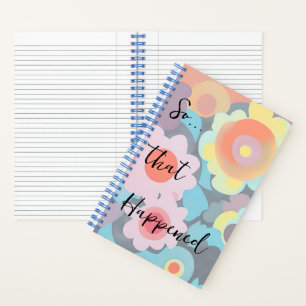 Diario personalizado de flores mod retro