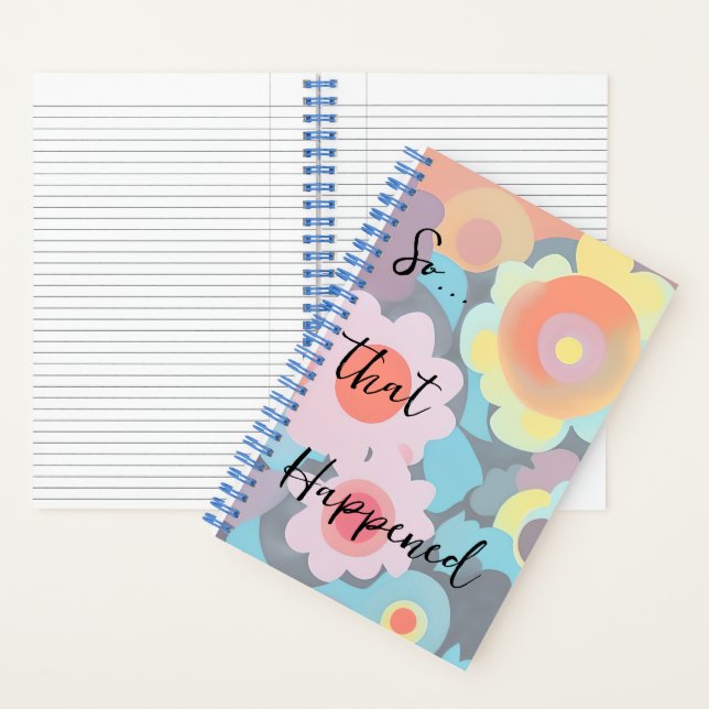 Diario personalizado de flores mod retro (Interior)