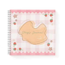 Diario Personalizado de Fresa Cuadrada Adorable