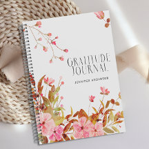 Diario personalizado de Gratitud Floral Rosa de Ru