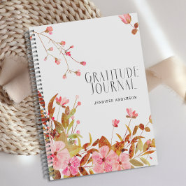 Diario personalizado de Gratitud Floral Rosa de Ru