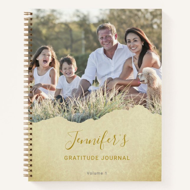 Diario personalizado de gratitud por foto desgarra (Anverso)