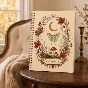 Diario personalizado de la luna bruja de otoño de