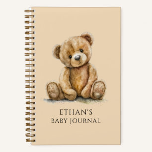 Diario Personalizado de Oso de Peluche con Acuarel