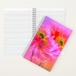 Diario personalizado fantasía floral