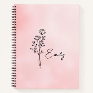 Diario Personalizado Flor de Nacimiento, Flor del