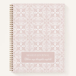 Diario Personalizado Floral Geométrico Rosa Sonroj