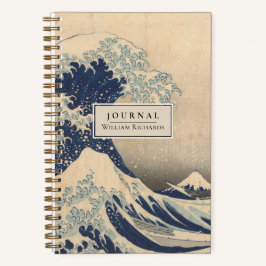 Diario Personalizado Hokusai Great Wave Dotado