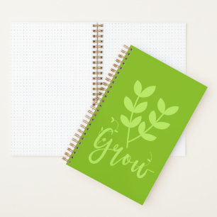 Diario Personalizado Motivo Hoja Creciente - Verde